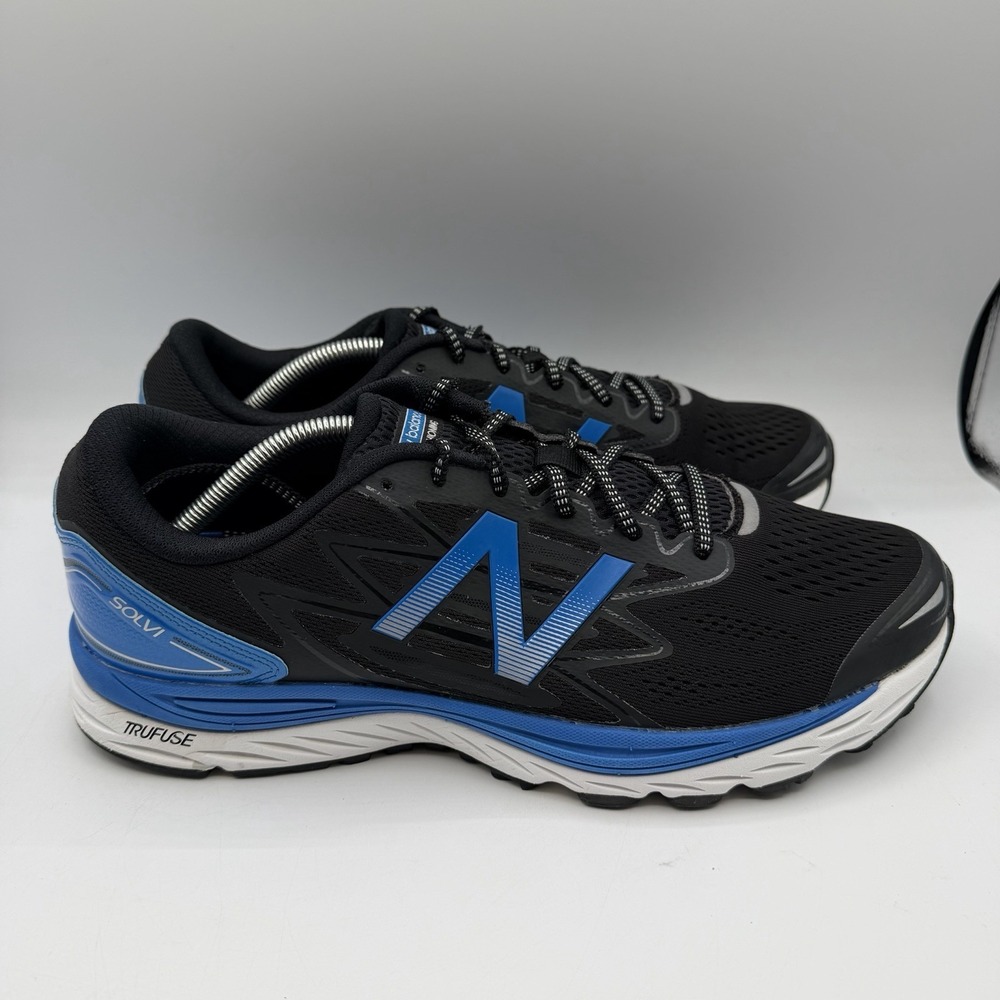 New Balance Solvi Running Shoes Mens 12 4E Black Blue Athletic Sneakers MSOLVRB1